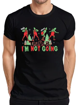 Productafbeelding van Dat is het. Ik ben geen Kerstman, geen Grinch. Cartoon T-shirt voor heren, zwart, maat M