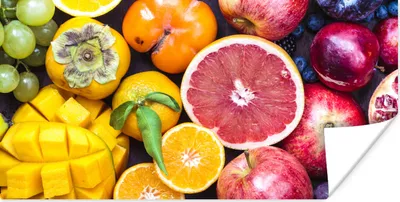 Produktbild von MuchoWow® Poster Obst - Regenbogen - Farben 150x75 cm - ohne Rahmen