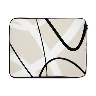 Produktbild von MuchoWow® Laptop Hülle 17 Zoll Laptoptasche Linie - Abstrakt - Minimalismus - Pastell - Zipper - Schutzabdeckung