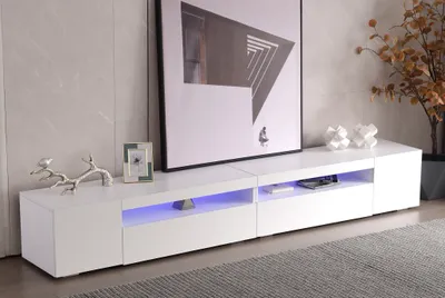 Produktbild von Merax Lowboard hochglanz mit 16 Farben LED Beleuchtung, TV-Schrank mit Ablage"Hemera"