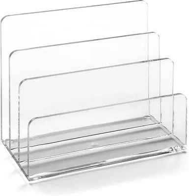 Produktbild von Famanu Briefhalter aus transparentem Acryl - 3 Fächer