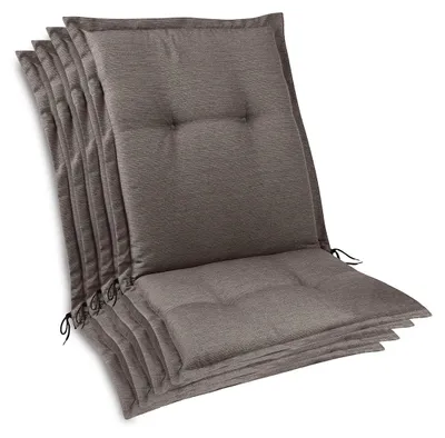 Immagine prodotto di Beautissu, set da 4 cuscini premium per sedie da giardino con schienale basso, 105x50x7 cm, color taupe