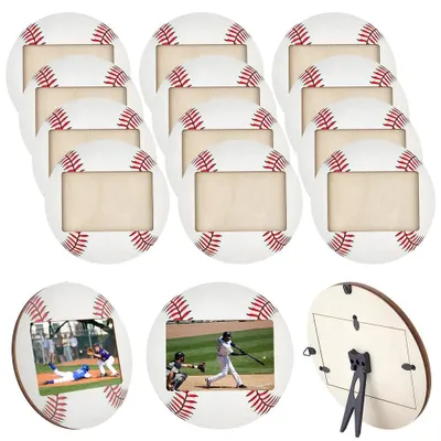 12 Baseball-Fotorahmen aus Holz, für Fotos 10x15 cm, Sportthema