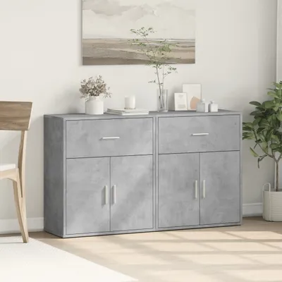 Produktbild von vidaXL Sideboards 2 Stk. Betongrau 60x31x70 cm Holzwerkstoff