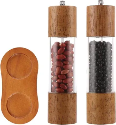Obrázek produktu pro Keramické ruční mlýnky na dřevo – sada 2 kusů