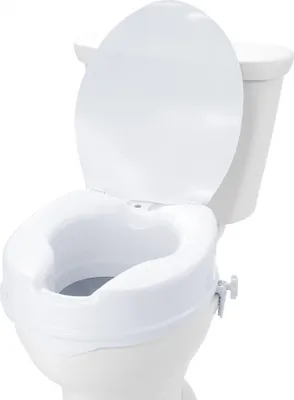 Immagine prodotto di Rialzo per sedile WC 10,2 cm - Ausilio per WC rialzati fino a 136 kg - Rialzo per WC universale per anziani e persone con disabilità
