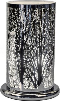 Formano Baumdekor LED Tischlampe mit Touch-Funktion 24 cm aus glänzendem Edelstahl