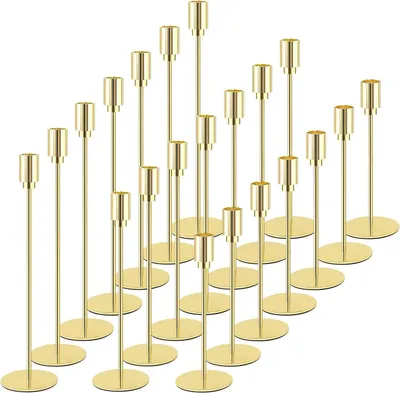 Productafbeelding van Omgoods - Set van 21 Gouden Kaarsenhouders voor Feestdecoratie