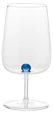 Immagine prodotto di Bilia Set di 6 Calici in Vetro Borosilicato Artigianale con Sfera Colorata Blu Eleganti e Resistenti per Tavola di Design Raffinata ed Originale