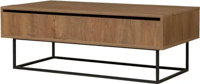 Produktbild von Wohnzimmertisch Dboc, Niedriger Wohnzimmertisch, Kaffeeregal, Couchtisch für Sofa, 120x60h43 cm, Walnuss und Schwarz
