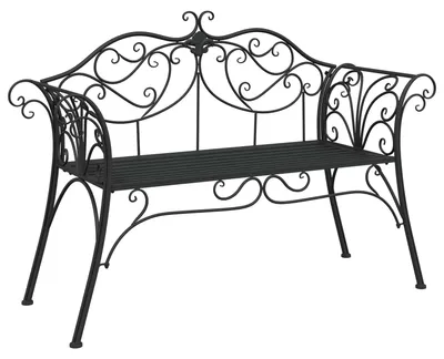 Obrázek produktu pro vidaXL Zahradní lavička pro 2 osoby, 130 x 47 x 90 cm, ocel, černá