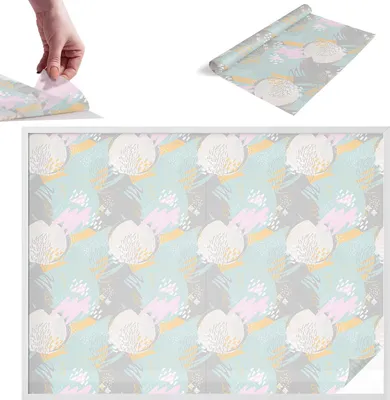 Obrázok produktu pre Ochranná fólia proti pohľadu – 146 x 200 cm – farebné sklo / dizajn vitráže – nepriehľadná a dekoratívna – samolepiaca dekoratívna fólia na sklo – ochrana proti UV žiareniu, jednoduchá montáž – abstraktná harmónia