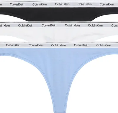 Productafbeelding van Calvin Klein dames, 3-delige set string slips, meerkleurig (zwart/wit/roze)