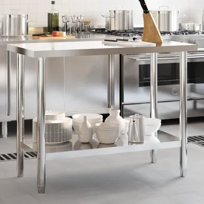 Obrázek produktu pro Kuchyňský pracovní stůl nerezová ocel 110 x 55 x 85 cm