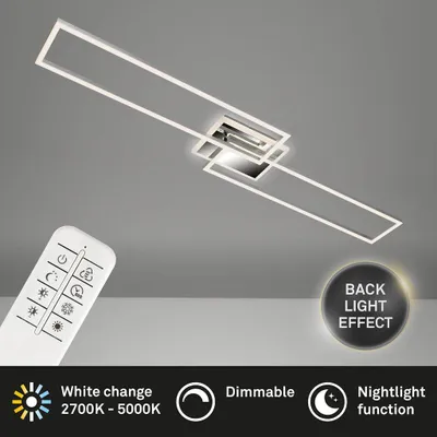 Obrázok produktu pre LED stropné svietidlo stmievateľné CCT 40W 5200 lm 2700-6500 K 24,8x47,5 cm + diaľkové ovládanie hliník/chróm
