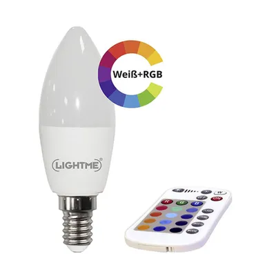 Produktbild von Lightme LED Candle RGB/W E14 5,5W LED-Kerze, Sockel E14, 5,5 Watt, wechselnde Farben,