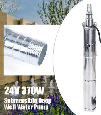 Zdjęcie produktu dla Pompa zanurzeniowa, pompa do studni głębokich, pompa studzienna, pompa solarna ze stali nierdzewnej, 65 m, 370 W, 24 V, pompa solarna do czystej i brudnej wody