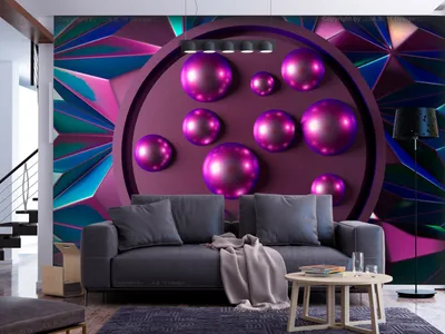 Produktbild von Vlies Fototapete 3D Effekt 400x280 cm Vlies Tapeten Wandtapete XXL Abstrakt Kugel optische Täuschung f-A-0896-a-a