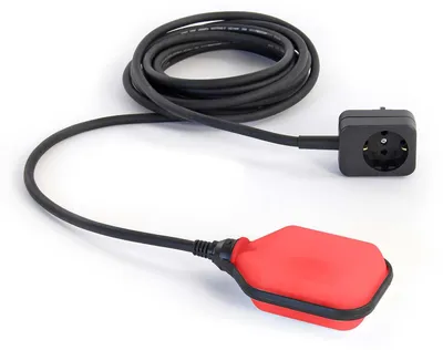Niveauschalter für Pumpen, 5 m Kabel, Leerlaufschutz, schwarz-rot