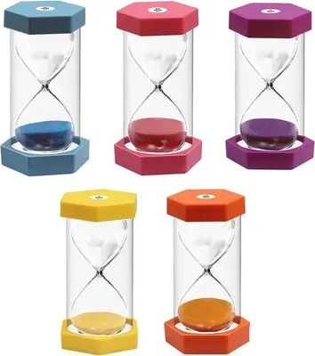 Produktbild von Famanu Sanduhr-Set 5 bunte Timer für Kinder, 1-5-10-20-30 Minuten