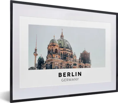 Produktbild von MuchoWow® Gerahmtes Poster Berlin - Deutschland - Domtoren 40x30 cm - Poster mit Schwarzem Bilderrahmen Wandposter Rahmen Foto Bilder - Bilderrahmen - Poster im Rahmen