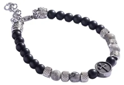 Image de Bracelet de perles avec jaspe gris MCGB5019