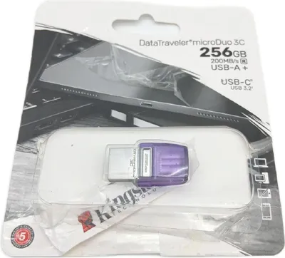 Produktbild von Kingston USB Datenspeicher Speicherstick DataTraveler microDuo 3C 256GB Typ C USB 3 Schnell