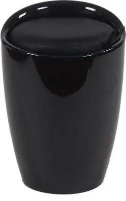 Immagine prodotto di Milani Home - sgabello pouf in ABS con cuscino, nero, 36 x 36 x 50 cm