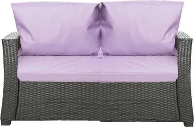 Immagine prodotto di Cuscini per divano da giardino - Viola chiaro| Seduta 110x60x7, schienale 2*56x50| Cuscino di seduta| Seduta per 2 persone| Cuscino in rattan per divano