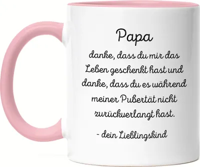 Produktbild von Papa Danke dass du mir das Leben geschenkt hast Tasse Rosa Vatertag Lustig Humor