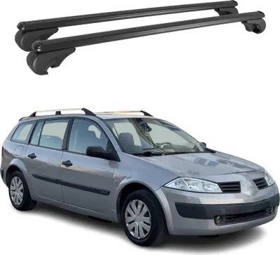 Image de Barres de toit Transversales pour Renault Megane 2003-2009 Aluminium Noir