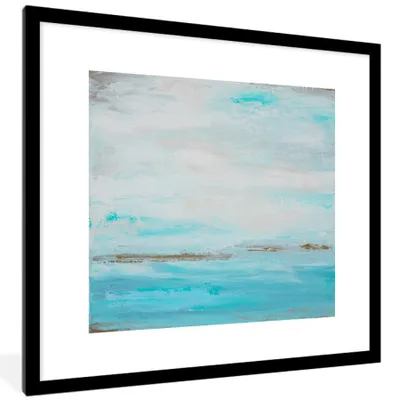 Produktbild von MuchoWow® Gerahmtes Poster Farbe - Malerei - Abstrakt - Blau 40x40 cm - Poster mit Schwarzem Bilderrahmen Wandposter Rahmen Foto Bilder - Poster - Plakat im Rahmen