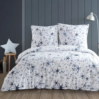 Produktbild von Buymax® Bettwäsche Bettbezug 155x220 cm, Kopfkissenbezug 80x80 cm 2 teilig Deckenbezug Set aus 100% Baumwolle Renforce mit Reissverschluss
