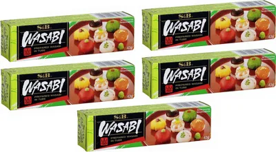 Produktbild von 5er Pack S&B Wasabi Paste Kren (5x 43g) | Meerrettich Paste mit japanischem Wasabi