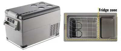 Image de Mini-réfrigérateur, glacière à compresseur portable, nombreuses possibilités de refroidissement, 35 L