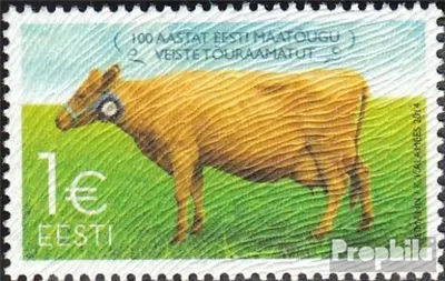 Produktbild von Briefmarken Estland 2014 Mi 797 (kompl.Ausg.) mit geriffeltem Filzüberzug postfrisch Rinderzucht
