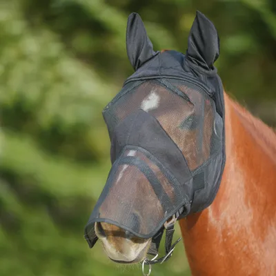 Immagine prodotto di Maschera da mosca Waldhausen Premium con protezione per orecchie e naso - nero