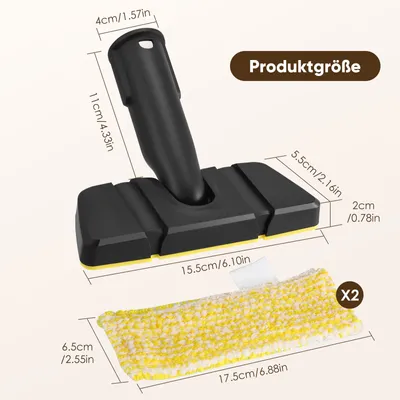 Produktbild von Dampfreiniger Zubehör - Faltbare Handdüse - Ersatzteil - Mit Mikrofasertuch