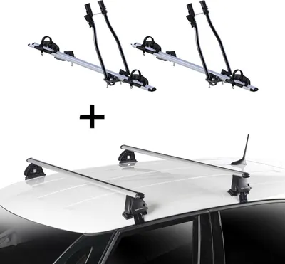 Produktbild von 2x Fahrradträger SAGITTAR + Dachträger VDP EVO ALU kompatibel mit für Fiat 500 3 Türer ab 2007
