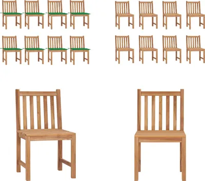 Produktbild von vidaXL Gartenstühle 8 Stk. mit Kissen Massivholz Teak - Gartenstuhl - Gartenstühle - Holz-Gartenstuhl - Holz-Gartenstühle