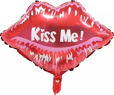 Produktbild von Folienballon Lippen, Kiss Me! rot, ca. 58 x 51 cm