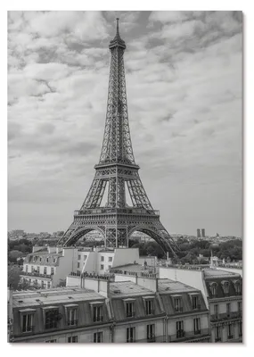 Produktbild von POSTER - 21x29 cm (A4) - Illusion - Eleganter Eiffelturm, grau, moderne Perspektive -  Wandbild für Wohnzimmer Schlafzimmer & Flur, Modernes Poster Wanddeko, Ungerahmt