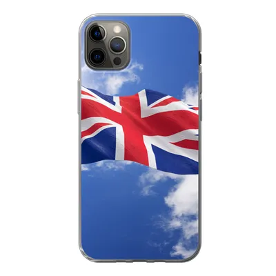 Produktbild von MuchoWow® Handyhülle Schutzhülle Hülle für iPhone 12 Pro Max Die Flagge des Vereinigten Königreichs weht am Himmel Silikon Softcase Handy Hülle - Hartschale
