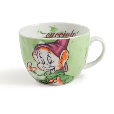 Imagen del producto de Taza de Disney, diseño "Dopey", porcelana, multicolor, juego de 3 unidades, altura 9 cm, diámetro 11,5 cm. Código: 81275. Número de producto: 8032578997491