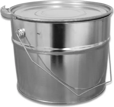 Produktbild von 6 Liter Weißblecheimer Hobbock inkl. Deckel mit Spannring | Stabiler Metallgriff | Luft und Flüssigkeitsdicht | Robust und Stapelbar