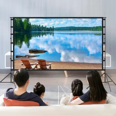 Image de Écran de projection 120 pouces 16:9 avec support pour home cinéma, hauteur 2,6 m.