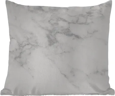 Produktbild von MuchoWow® Outdoor Kissen - Marmor - Weiß - Grau - Luxus - Marmoroptik - Stein - 40x40 cm - Wetterfest - Lounge Kissen - Kopfkissen - Interieur - Polster mit Bild