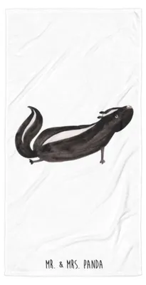 Produktbild von Mr. & Mrs. Panda Badehandtuch Stinktier Yoga - Weiß - Geschenk, Handtuch, Skunk, Liebe, Großes, Namaste, Reisehandtuch, Strandtuch, Raubtier