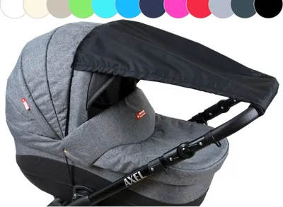 Produktbild von BABYLUX Sonnenschutz SONNENSEGEL für Kinderwagen UNI Buggy UV Schutz Schwarz