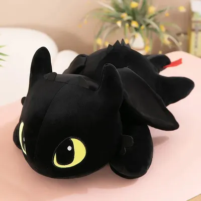 Obrázok produktu pre Dragon Night Fury Mascot Plyšová Hračka Čierna Pohodlná 55 Cm